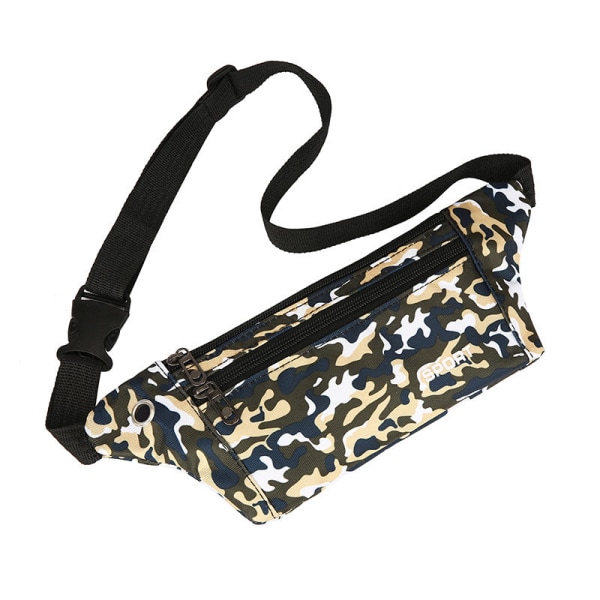 Mænd kvinder Fanny Pack taljetaske Mode Sport Kvinders forår Camouflage Løb Mobiltelefon Udskrivning Multi-Layer Camouflage green