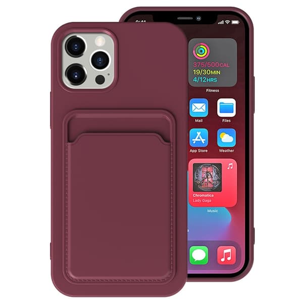 Etui til iPhone 17 Pro Max Plum integreret kortholder mat blød