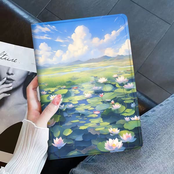 Stilfuldt etui til iPad 10,2 tommer sumplotus 10 tommer silikone fuld