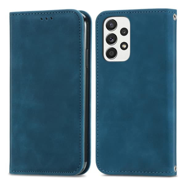 Etui til Samsung S25 Ultra blåt læder flip business solid magnetisk Blue