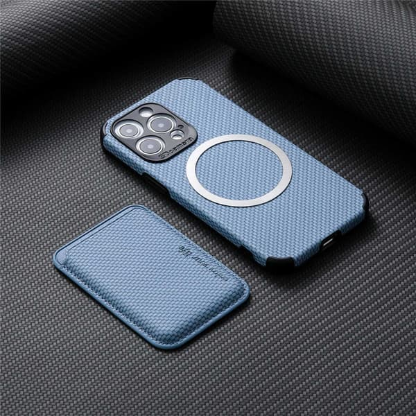 Etui til iPhone 14 blå kortholder magnetisk full