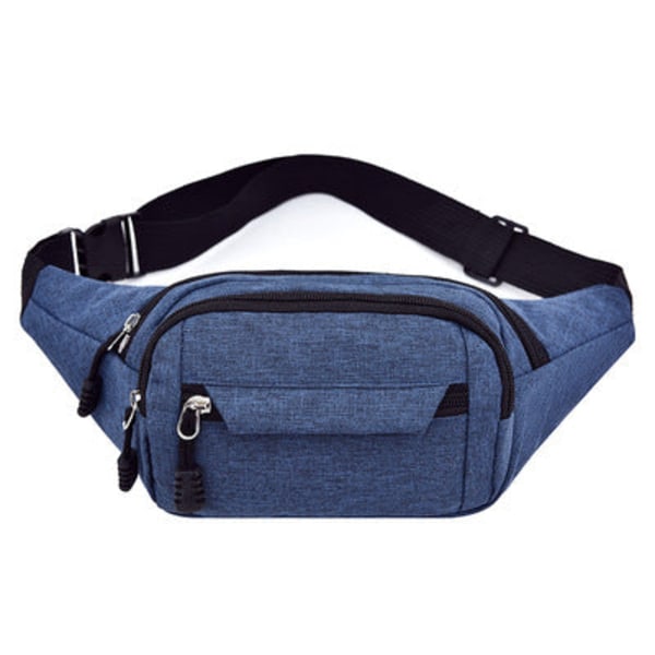 Fanny Pack Juoksuhihna Vyötärölaukku Organizer Urheilu Monitoiminen Vedenpitävä NO.19 Blue