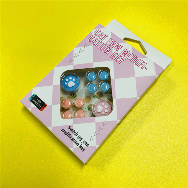 Nintendo Switch Button Cap NS Direction Key Tarra Värikkäät tarrat Kissan tassu JoyCon-painike Button Sticker Pink Blue