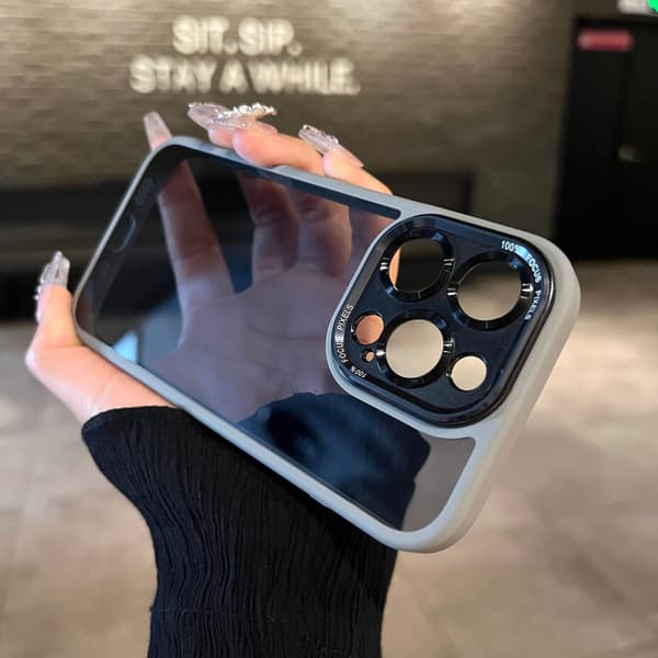 Skal för iPhone 17 Pro Max Grå Magnetisk Andra Generationens Metall Linsring Transparent