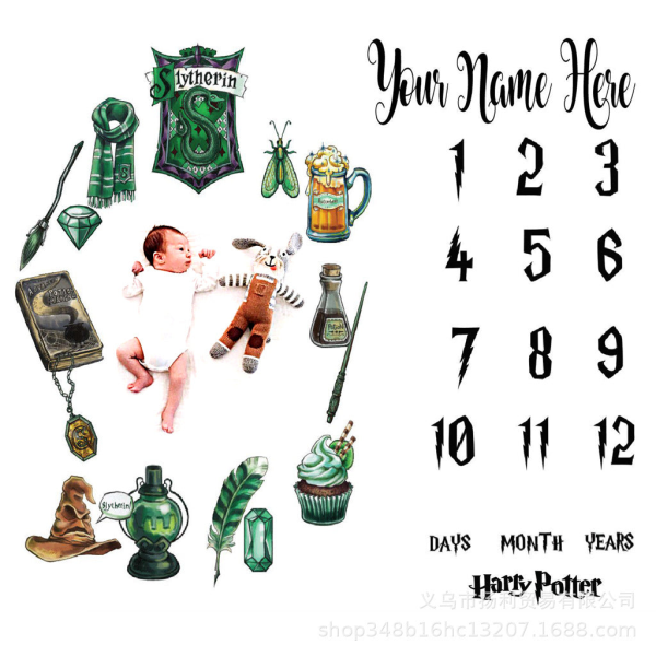Blomst Harry Potter Barn Kamera Skyting Bakgrunn Stoff Babyfotografering Teppe Dark green 100*100cm