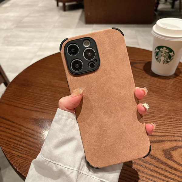 Fodral för iPhone 13PRO Khaki solid lammskinn fullt anti-fall mjukt