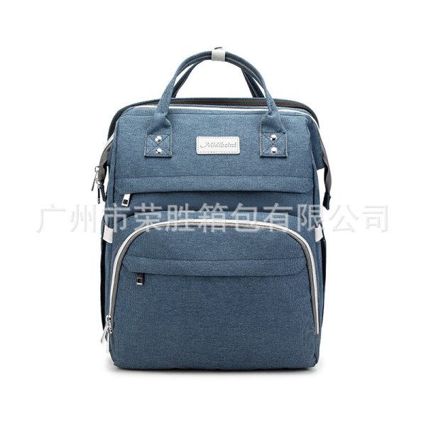 Kvinner jente ryggsekk skulderveske skolesekk Sunshade Sammenleggbar Mummy Bag Stor kapasitet Multifunksjonell mor og baby Dark Blue