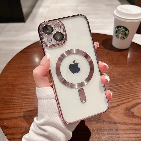 Skal för iPhone 17 Roséguld Magnetisk Dammskydd