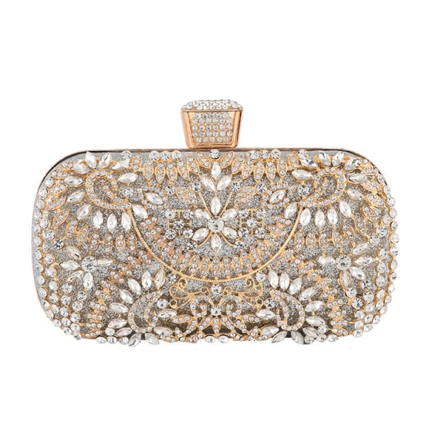 Kvinder Dame Håndtaske Diamond Banket Clutch Dress Evening Bag Gold