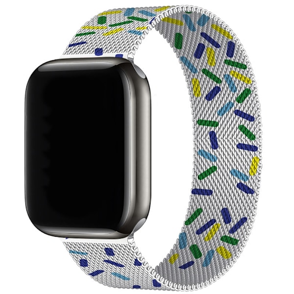 Klockarmband för Apple Watch iWatch 38/40/41/10:e generationen 42mm universellt regnbågsconfetti blått