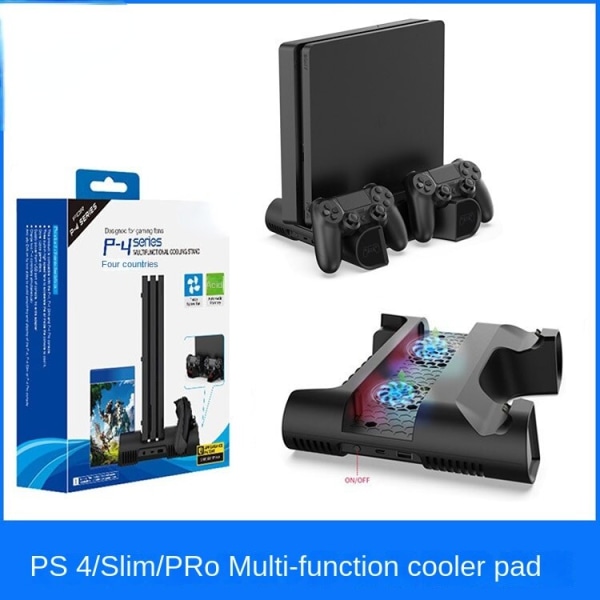 For PS4/Slim/Pro Multi-Function Cooler Pad Lagringsplate Rack Håndtak doble ladere