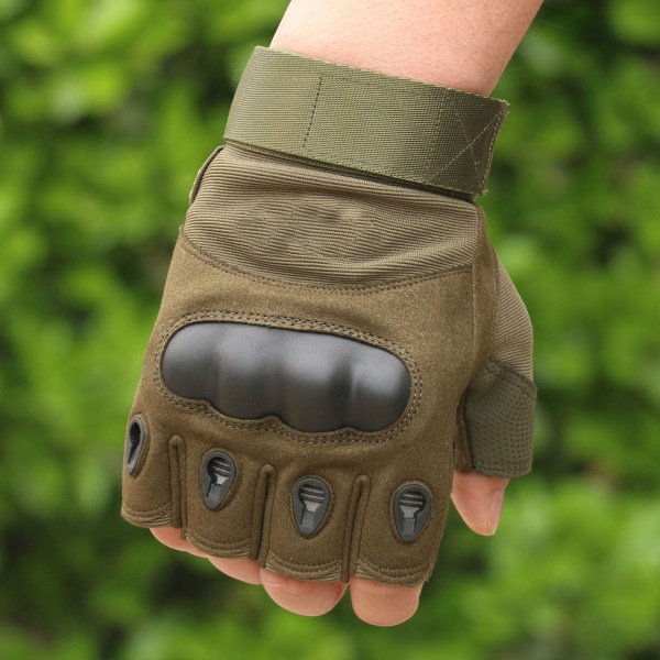 Kvinder Mænd Cykelhandsker Tactical Outdoor Riding Military Fans Anti-Cut Hard Shell Half Finger camouflage half finger M