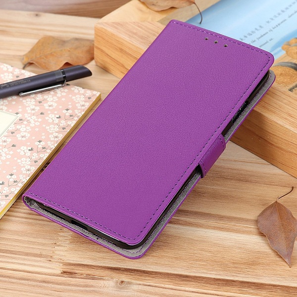 Fodral för iPhone 13pro lila kassett plånbok stativ läder