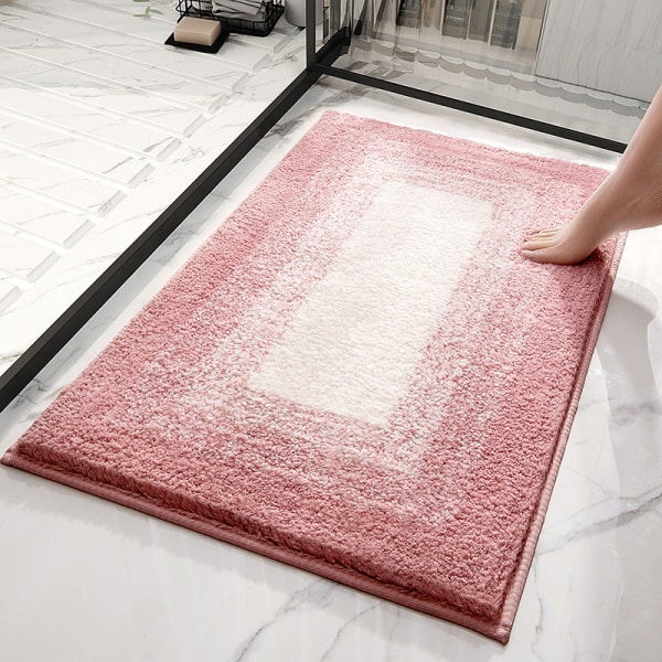 Bademåtte Skridsikret Absorberende Bruser Badetæppe Tæppe Husstand No635 Pink 50*80cm