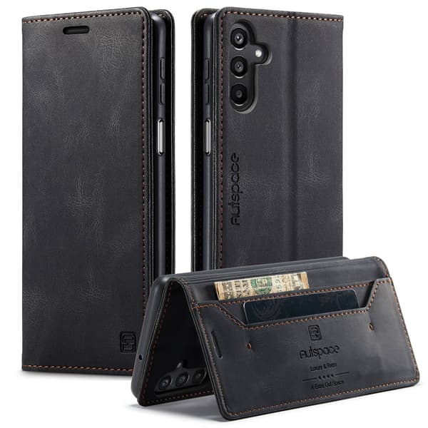 Etui til Samsung S21 sort flip kort læder