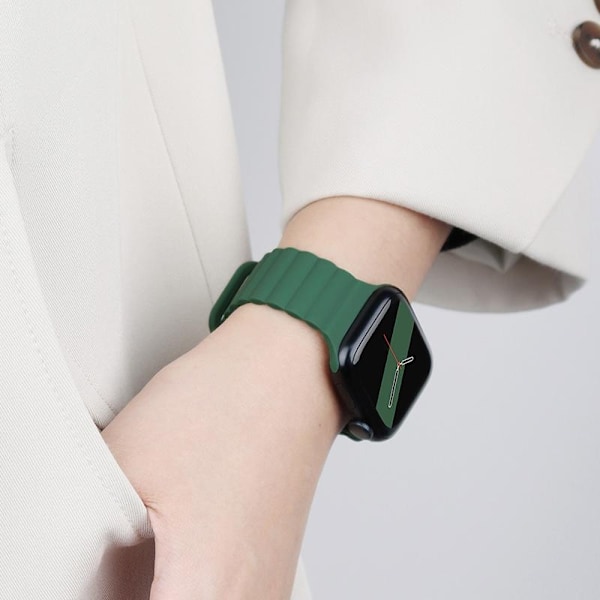 Klockarmband för Apple Watch iWatch S10 46mm Armégrön