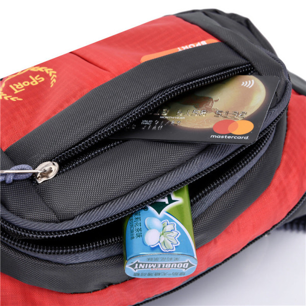 Midjeveske Lommebok Stor kapasitet Skulder Messenger Bag Sportsbag Red