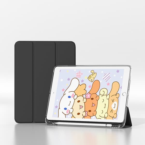 Etui til iPad Pro 10.5\" high end sort bælte tri fold transparent blød