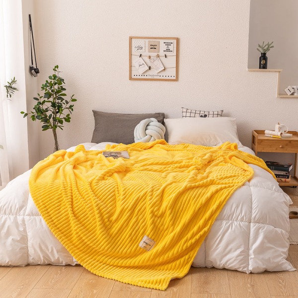 Magic Fleece Varmt Teppe Flanell Tykt Teppe Coral Fleece Teppe Melkefiber Beautiful yellow 180*200cm