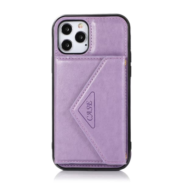 Etui til iPhone16PLUS lys lilla crossbody solid lommebok snor anti fall full kort s