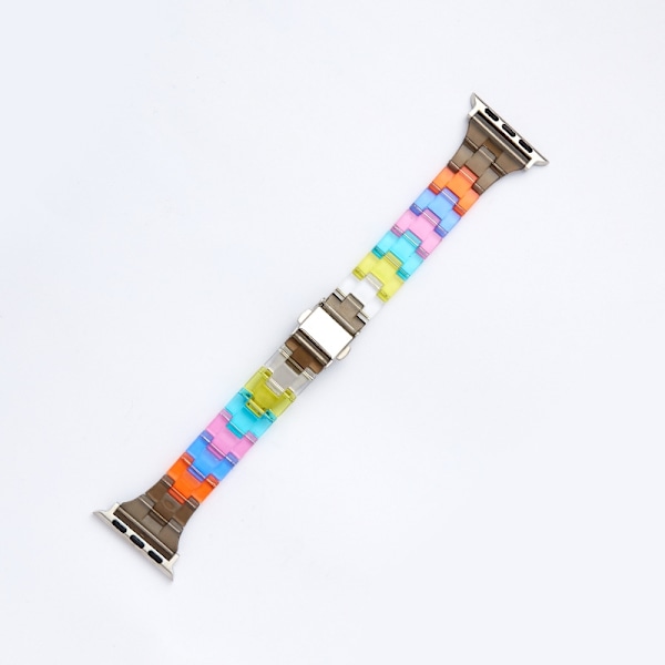 Klockarmband för Apple Watch iWatch 38/40/41/42MM Svart Regnbåge - Smal Midja