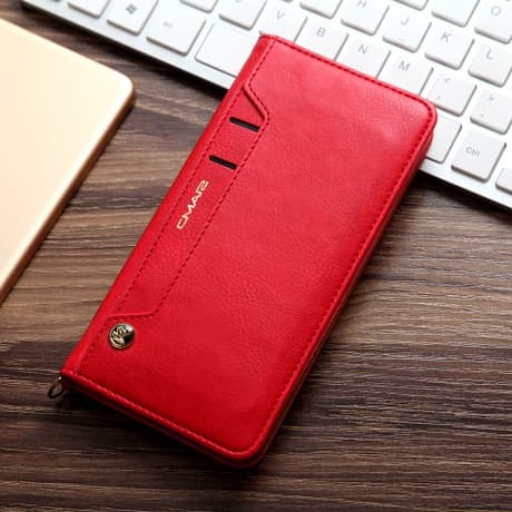 Etui til iPhone 14PRO rød magnetisk flip læder kortholder