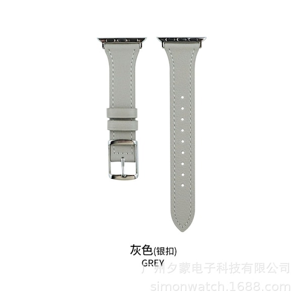 Klockarmband för Apple Watch iWatch 42mm 10:e generationen grått silverspänne