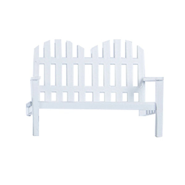 Miniatyrmøbler Leketøy Dukker Hus DIY dekorasjonstilbehør Mini 1:12 Parkbord og stolsimulering White a double chair