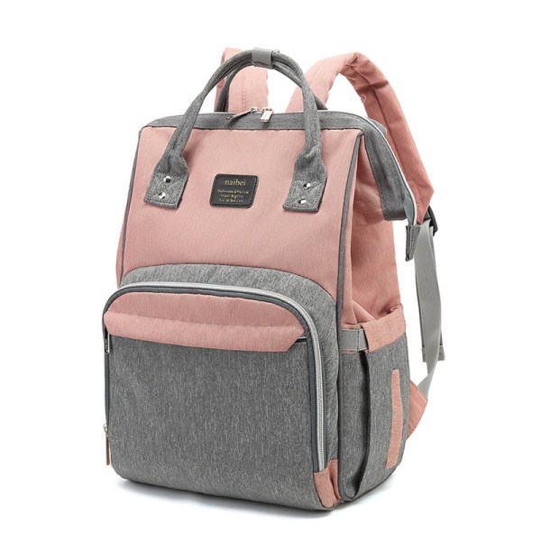 Pusletasker Mommy Bag Multi-Function Moderygsæk med stor kapacitet Pink