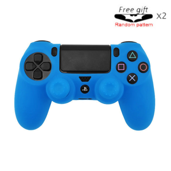 For PS4 håndtakshylse PS4 slankt håndtak kamuflasjedeksel PS4 håndtak Graffiti silikonbeskyttende Pure color-blue