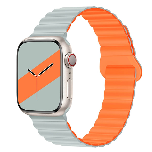 Klockarmband för Apple Watch iWatch 38/40/41/42mm 5-Echeveria blå med orange