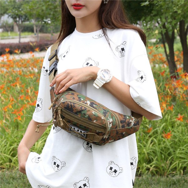 Fanny Pack Running Belt Waist Bag Organizer Outdoor Camouflage Multifunction NO.48 Gray camouflage