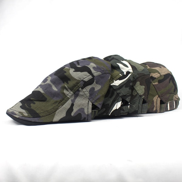 Baret Hat 2022 forår og sommer camouflage bomuld og hør åndbar solbeskyttende solskærm Gray Adjustable