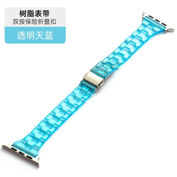 Klockarmband för Apple Watch iWatch 38/40/41/42MM transparent himmelsblå