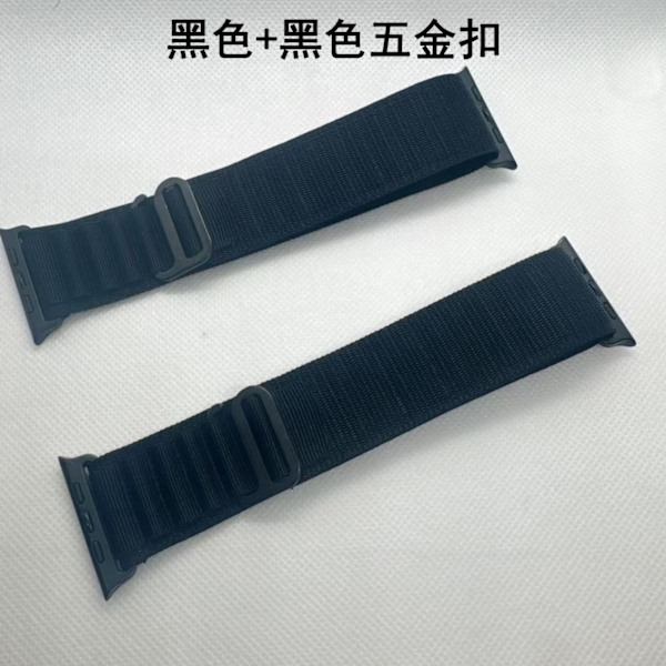 Urrem til Apple Watch iWatch 38/40/41/10. generation 42 mm metalhoved helt sort sort spænde