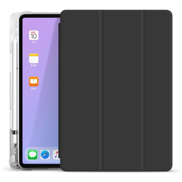 Stilfuldt etui til iPad 10/11 A16 sort fire hjørner transparent