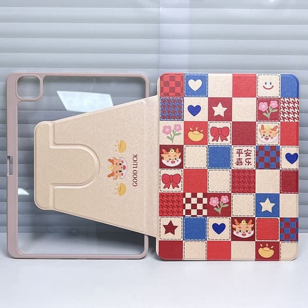 Etui for iPad mini 6 8.3\" S grid drage roterende malt søvnfunksjon