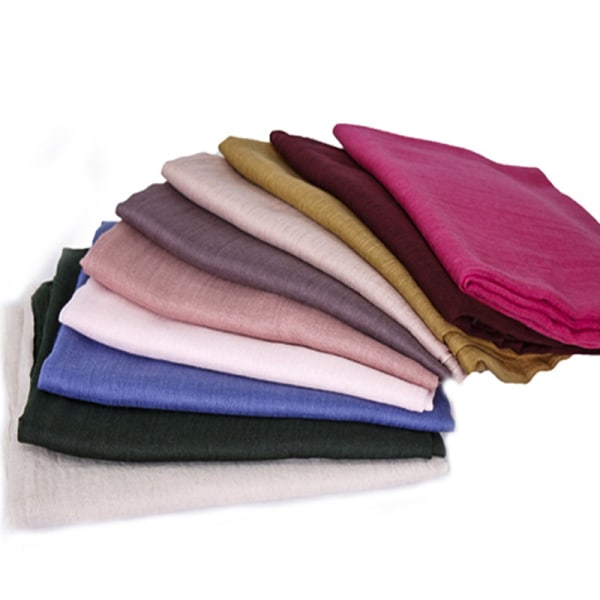 Kvinder Tørklæde Sjal 2022 Bomuld Linned Ensfarvet Tr Bomuld Koreansk Stil 11# rosewood color 190cm