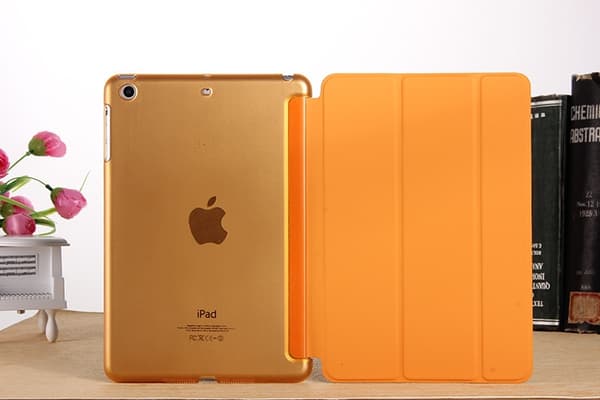 Stilfuldt etui til iPad 2019 10.2 Orange Tri fold Elastisk Læder Sleep