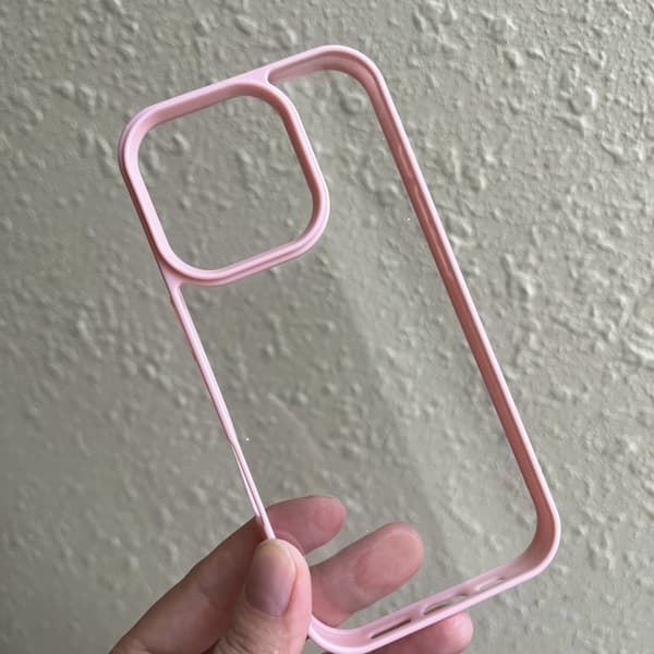 2 stk. deksel til iPhone 17 rosa øyebeskyttelse hakk krem lim
