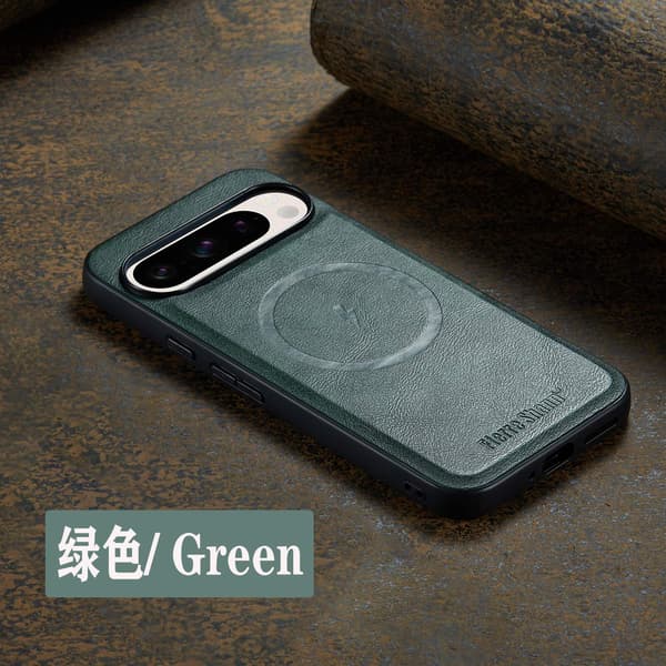 Fodral för iPhone16 027 grön fallsäkert ve-läder