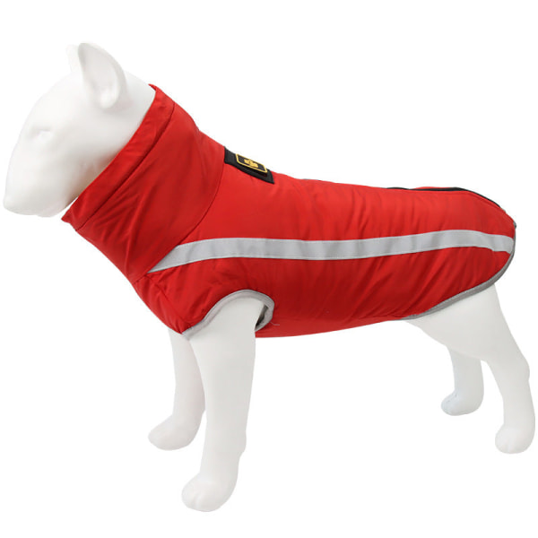 Husdjurskläder Höst och vinter Hund Reflex Varm skaljacka Förtjockning Plus Size Red 5XL