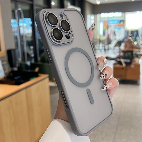 iPhone 17 Pro Max Grå Etui Magnetisk Hud-Touch Mat Akryl
