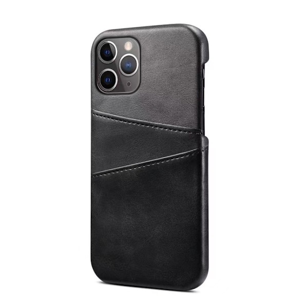 Fodral för iPhone 13 mini svart kalvläder med kortfack