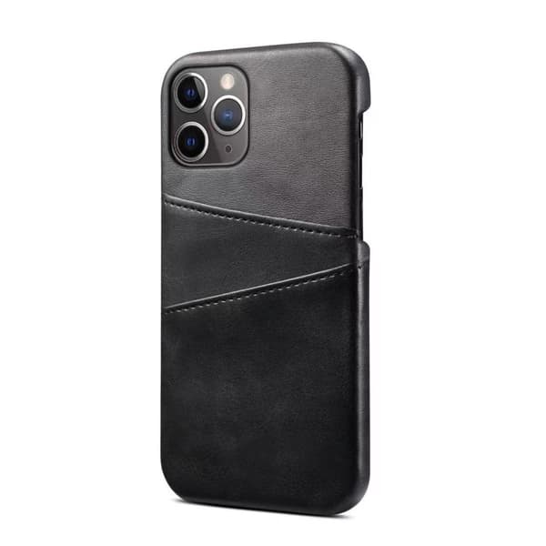 Kotelo iPhone 13 mini musta vasikannahka korttipaikalla