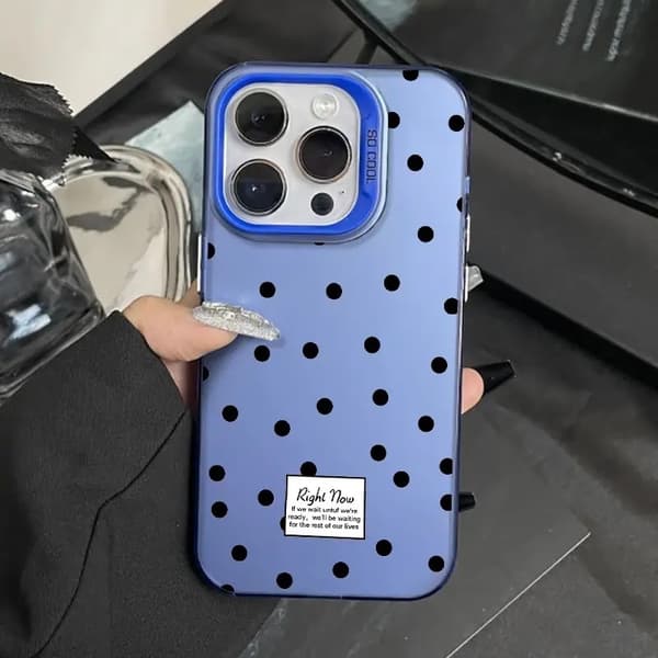 Etui til iPhone 17 Pro Max Laser Polka Dot H318P2 Blå Polka Dot Hjerte Laser