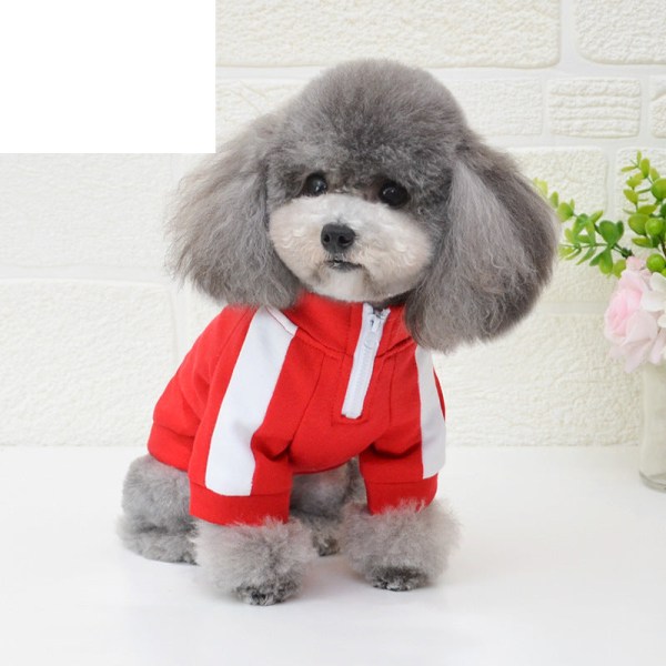 Efterår vinter kæledyr hvalpetøj Sportstøj Teddy Pomeranian fransk bulldog tøj Red L
