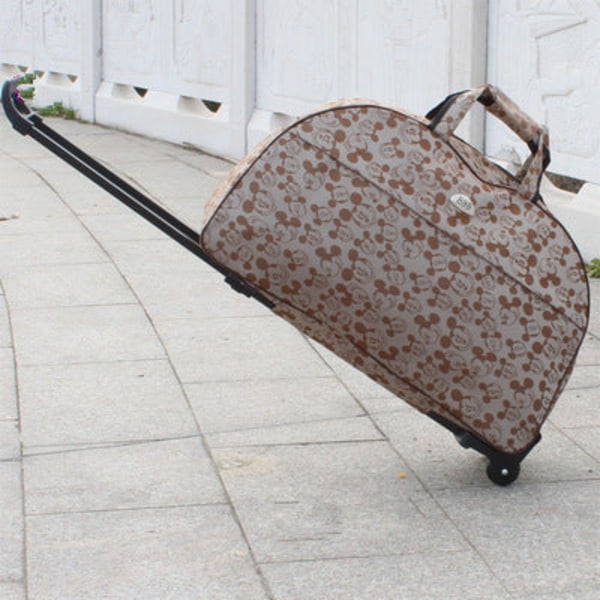 Vedä matkalaukku naaras Suuri kapasiteetti Canvas opiskelija söpö matka Mickey 20 inches