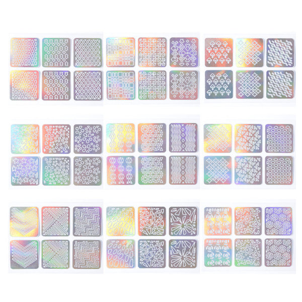 Negledekorasjoner for Nail Art Laser Hollow Stickers Nail Decals 3D Stickers 24 mixed laser hollow stickers