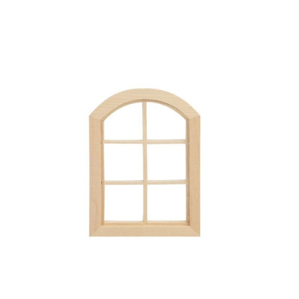 Miniaturemøbler Legetøjsdukker Hus gør-det-selv-dekorationstilbehør Mini 1:12 dør og vindue almindeligt embryomateriale 6-grid window